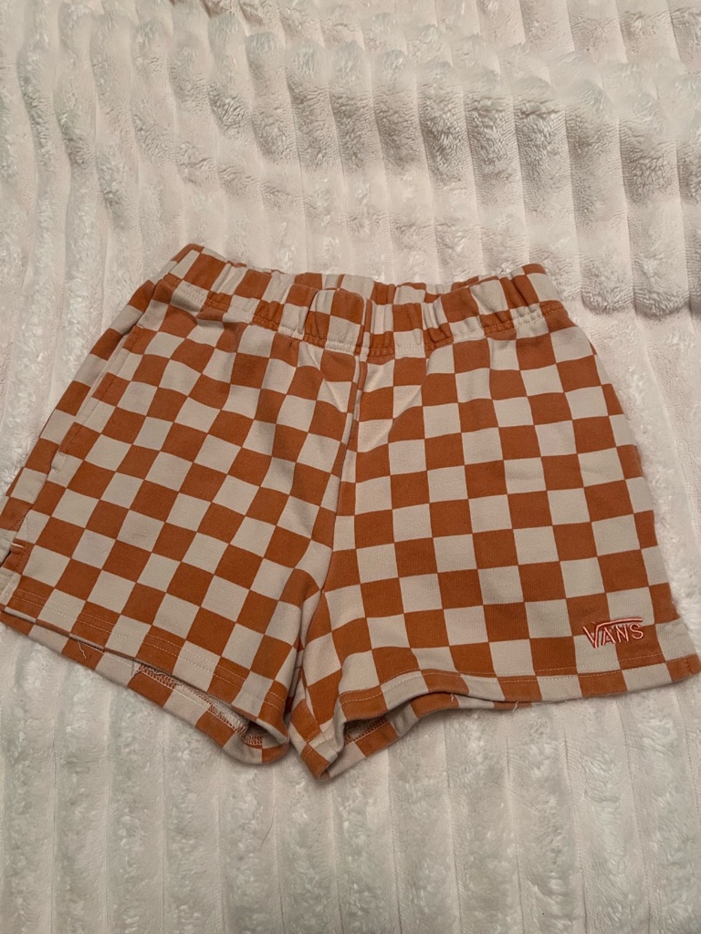 Vans Orange and Cream Checkerboard Shorts
